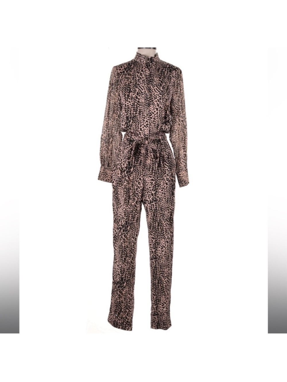 Reiss Leona Leopard Print Jumpsuit NWT Size 4 Wide Leg Animal Print - Picture 2 of 4